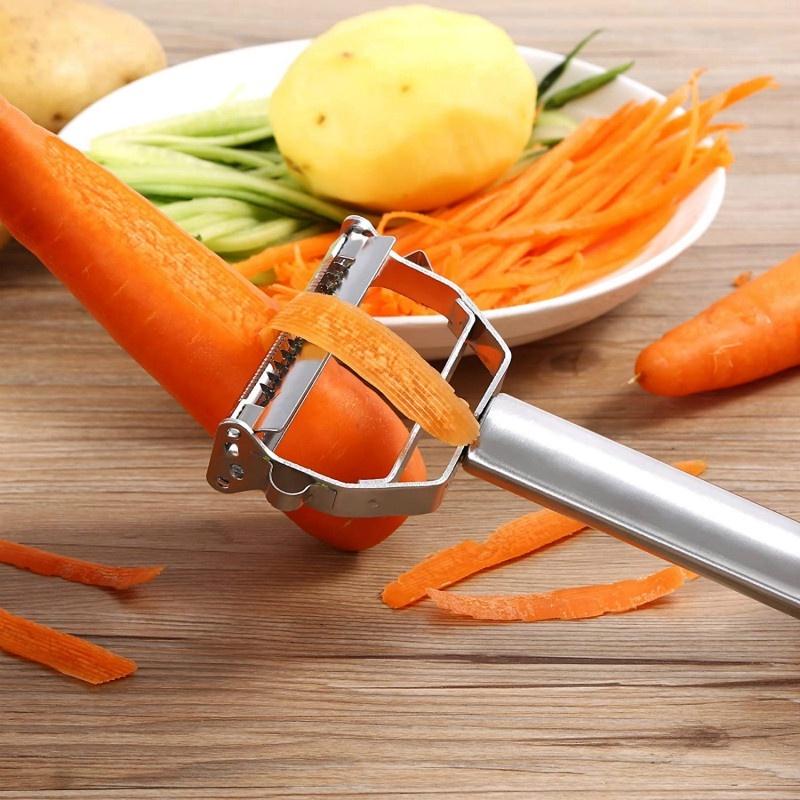 Skreller i rustfritt stål Frukt Grønnsak Melon Potet Gulrot Agurk Multifunksjons rivjern Julienne Skreller skive Hjem Kjøkkenverktøy