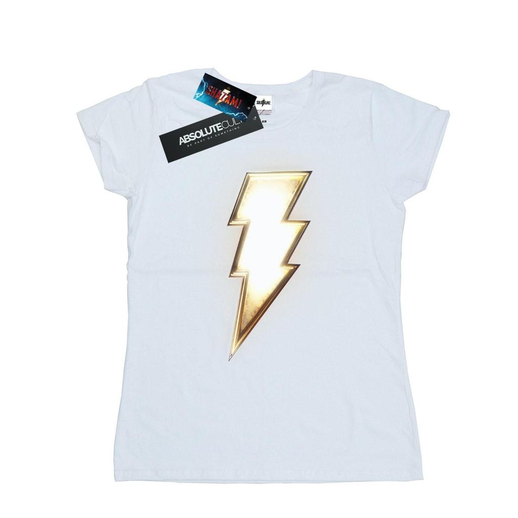 DC Comics Womens/Ladies Shazam Bolt Logo Cotton T-Shirt