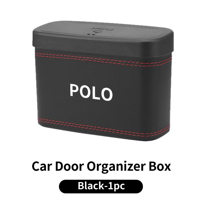 Car Push-Button Style Square Leather Multi Functional Organizer Box Trash Can For VW Polo CC Bora Golf Lavida Lamando Magotan QN9