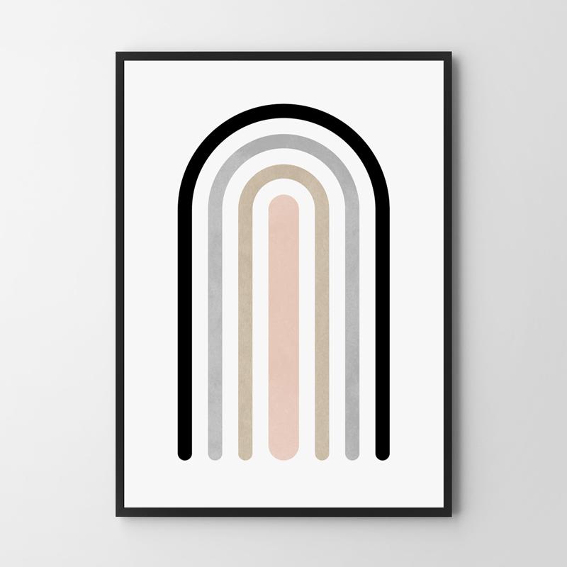 Plakat boho geometryczna tęcza
