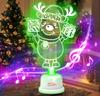 Decorated Christmas Tree Fake Pine Tree Mini Artificial Christmas Tree Santa Snow Navidad Xmas Decor Children's Night Light