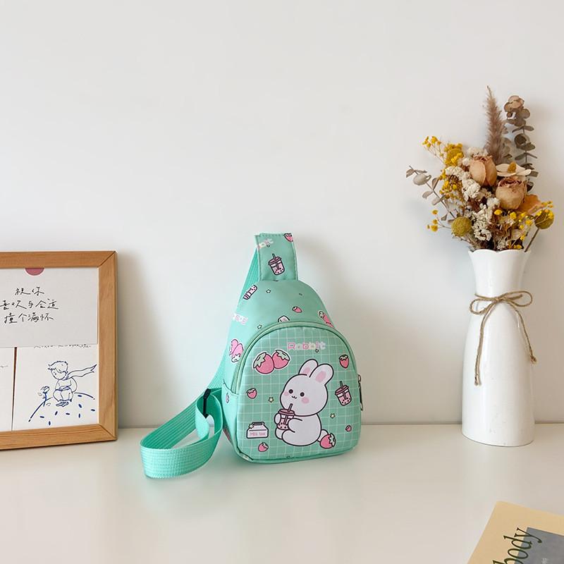 Charming Childrens Small Sling Bag With Animal Print Lightweight And Convenient зелёный