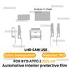 For BYD Yuan UP 2025 ATTO 2 Interior Film Transparent TPU PPF GPS Gear Panel Center Console Anti-scratch Protection Sticker