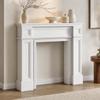 French Country Faux Fireplace Mantel Cabinet Painted Finish Freestanding