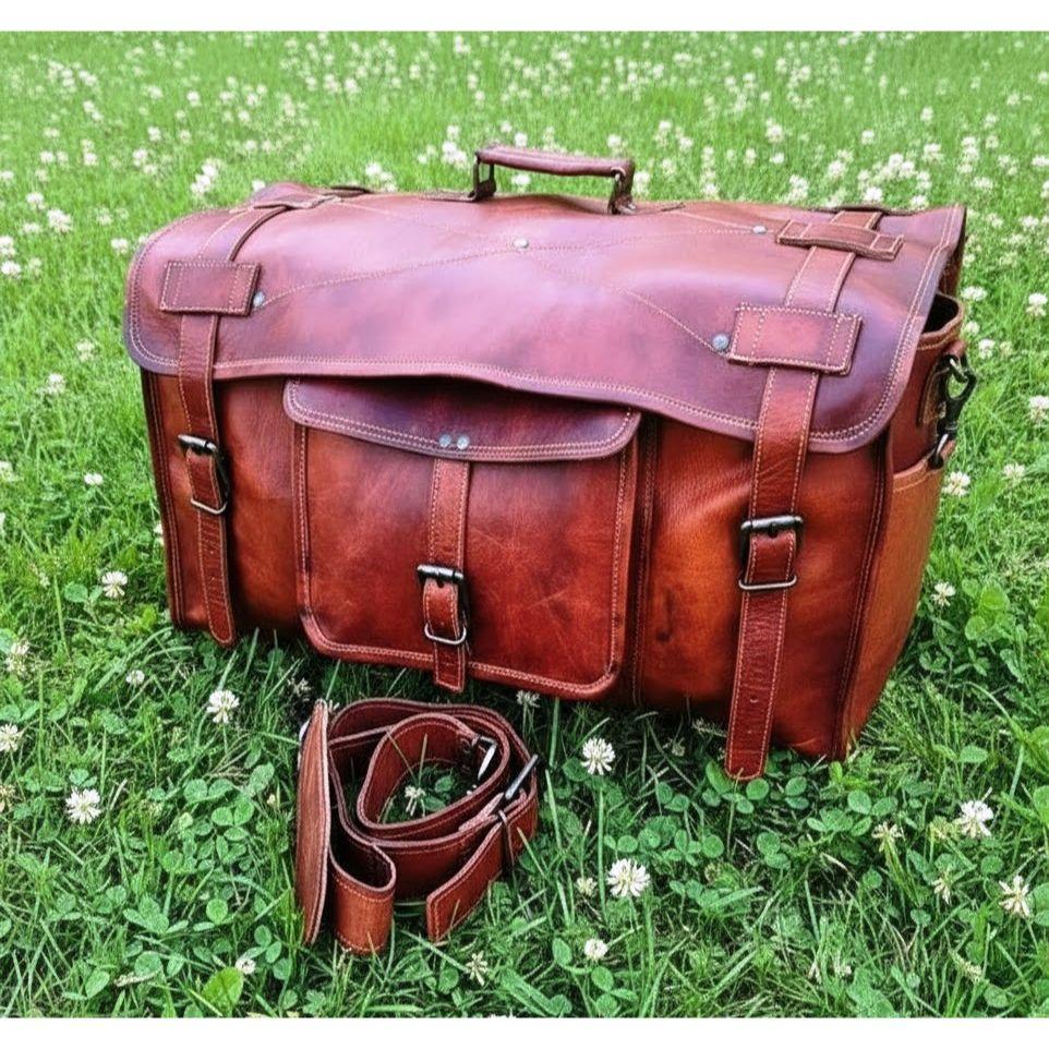 Leather Duffle Bag, Handmade Leather Weekender, Gym Bag Men, Vacation Duffel Bag, Travel Bag, Overnight Bag, Leather Flap Holdall