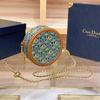Crossbody Handbag with High-end Luxury Ethnic Style Fashion Chain Strap Women's Small Round Bag