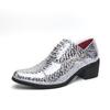Men's Glossy Leather High Heel Shoes, Large Size, 6cm Height Increase, Trendy Nightclub Style for Spring and Autumn