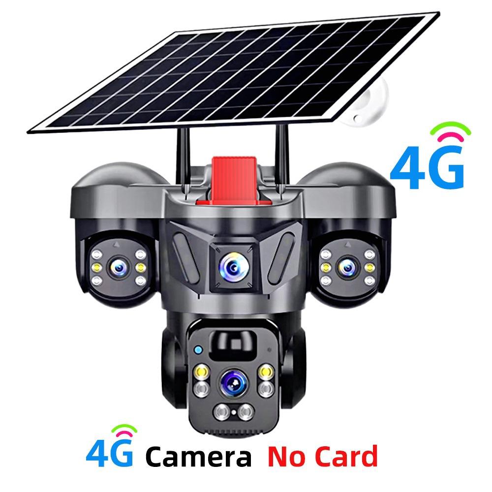 QL21 Triple-Lens 360° Wireless Solar PTZ Camera with Three Screens and WiFi/4G Monitoring