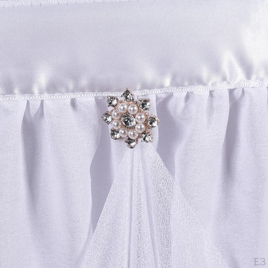 White Table Skirt Lace Taffeta - Tulle Skirting for Round or Rectangle Birthday,