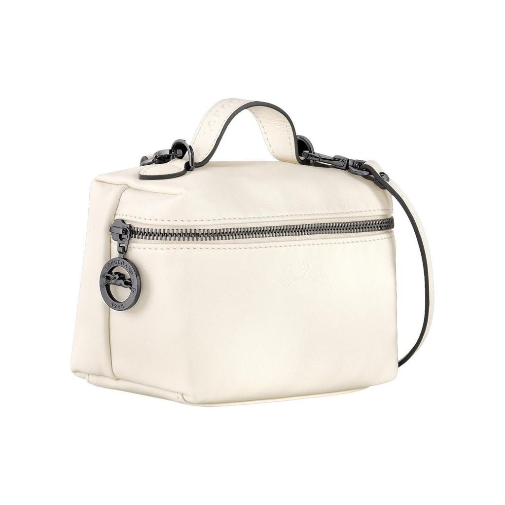 Longchamp Le Pliage Xtra 16 Logo Goffrato Chiusura con Zip Borsa a Scatola in Pelle Portatile a Mano a Spalla Crossbody Mini Borse da Donna Beige 10187987037