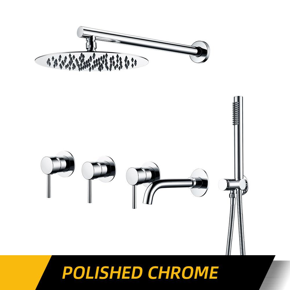 

Shower Faucet Set Shower System Bathtub Faucet Set Bath Mixer Tap Bathroom Rainfall Head Shower Hot And Cold Kit In 3 Ways 8 inch&21cm
