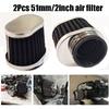 2Pcs Motorcycle Air Filter 51mm Universal For Motor Car Minibike Cold Air Intake