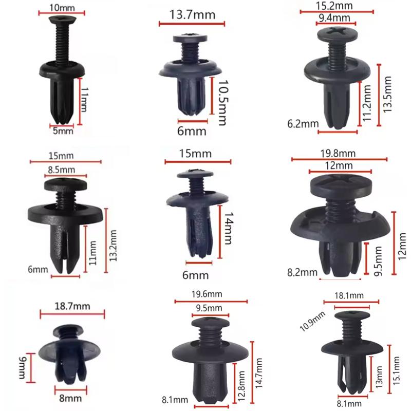 20 Stück Passend für 5MM 6MM 8MM Loch Universelle Auto Stoßstangen Befestigungsklammern Kunststoffschrauben Halteklammern Auto Kotflügel Kofferraum Schmutzfänger Clips