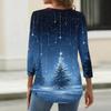 Women's Fashion Casual Christmas Printed Round Neck Long Sleeve Pullover Top
