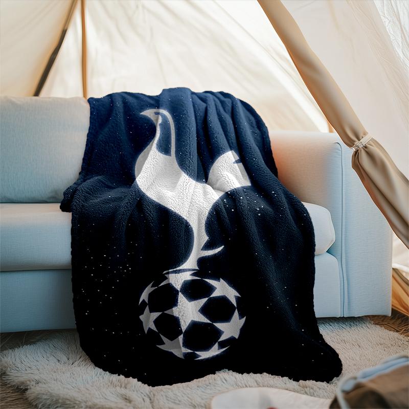 1 Stück Tottenham Hotspur F.C Design Gedruckte Weiche Flanelldecke Überwurf für Schlafzimmer Wohnzimmer Sofa Camping Reise Fan Geschenke Weihnachtsgeschenke