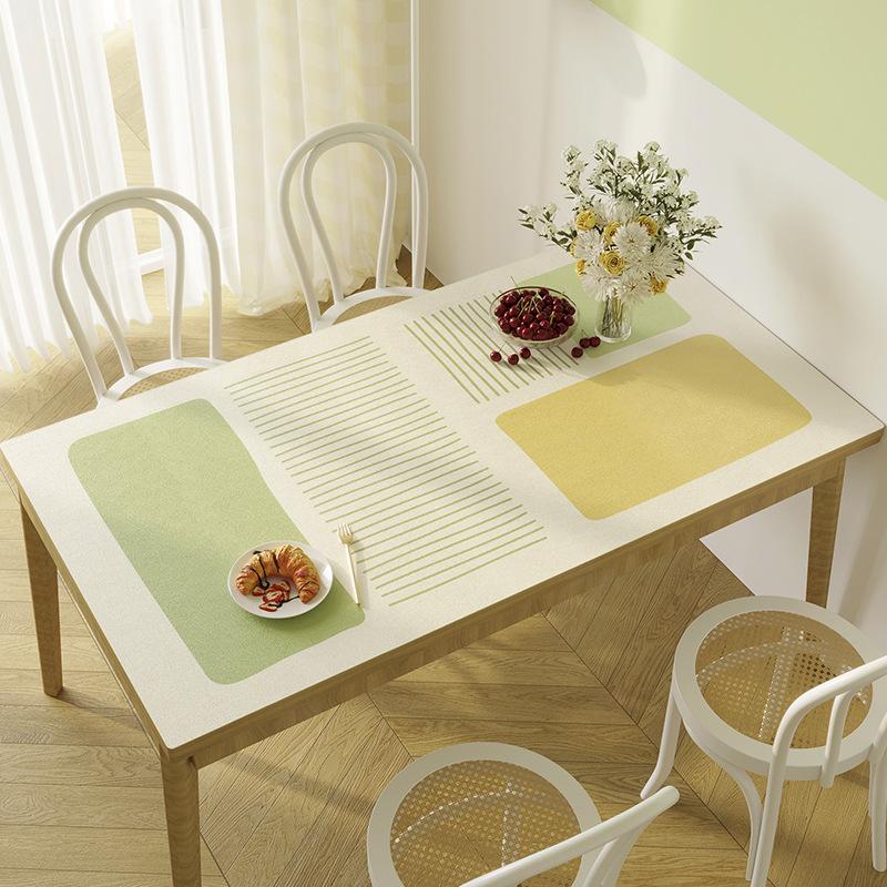 Modern Simple Pvc Waterproof, Oil-Proof And Anti-Scalding Leave-In Table Mat Leather Tablecloth Dining Table Mat Coffee Table Mat
