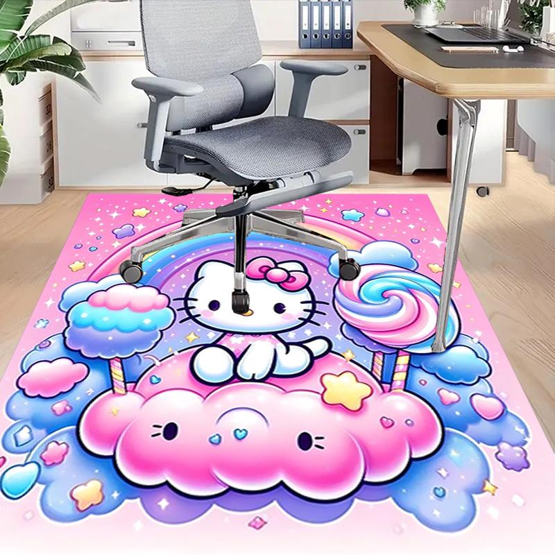1pc Hello Kitty, Rainbow Carpet Office Rug Outdoor Mat Home Decor Area Carpet Festival Gift Office desk chair carpet