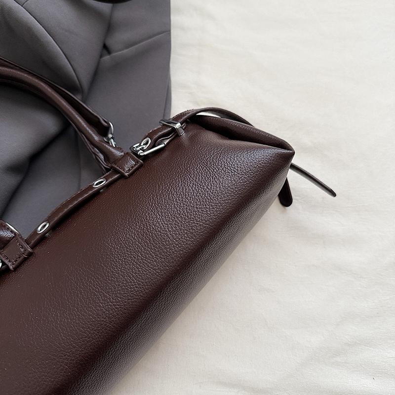 Elegant PU Handbag for Women Classic Barrel Shape Design with Dual Handles and Adjustable Shoulder Strap
