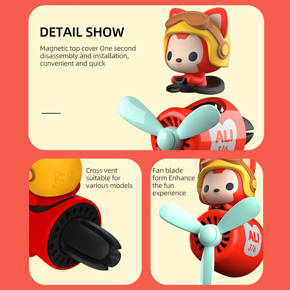 Car Air Freshener Pilot Auto Accessories Interior Perfume Diffuser Rotating Propeller Outlet Fragrance Magnetic Design