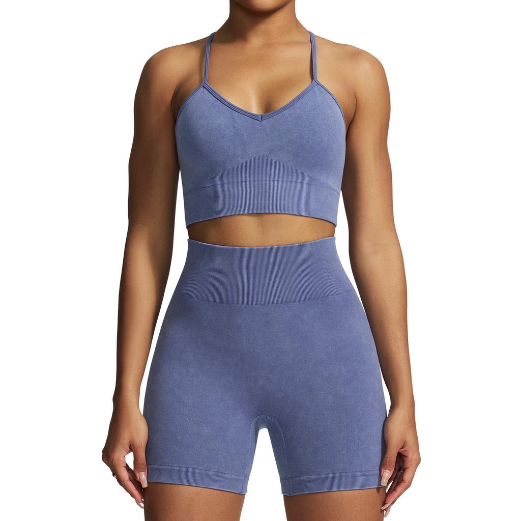 Sand Washed Quick Drying Beautiful Back Yoga Bra, Outdoor Fitness Suit, Shockproof Outer Wear, Running Tight Fitting Sports Bra For Women