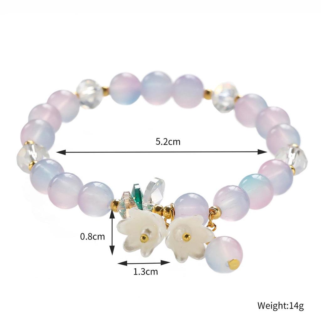 Floral Butterfly Glass Beaded Bracelet: Perfect Gift for Friends, Students, and Girls