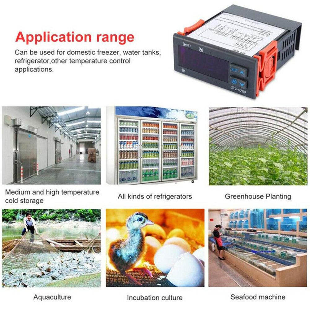 Customizable STC 9200 Digital Temperature Controller with 2m Sensor Cable Length for Accurate Temperature Display