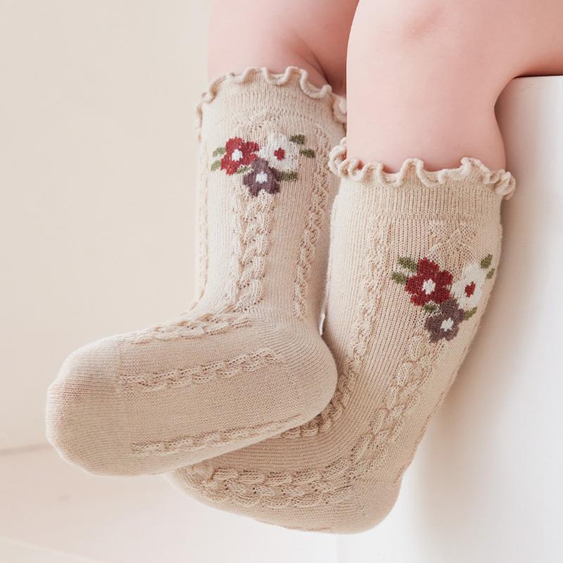 Cotton Baby Girls Socks Autumn Winter Boneless Newborn Sock Ruffle Long Sock Toddler Princess Knee High Stockings 0-3 Years Old