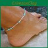 Minimalist Alloy Toe Chain With Handcrafted Turquoise Beads For Casual Summer Wear