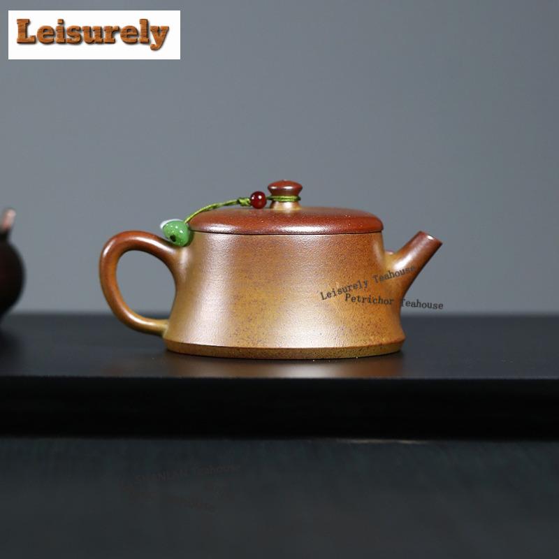 150ml Yixing Lila Ton Teekannen Handgemacht Stein Schöpfkännchen Rohmaterial Goldabschnitt Ton Teefilter Kanne Mit Sieb Zisha Teegeschirr