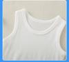 Children's Cotton Vest - Seamless Mesh Top, Solid Color, Round Neck, Loose Fit T-shirt for Boys and Girls