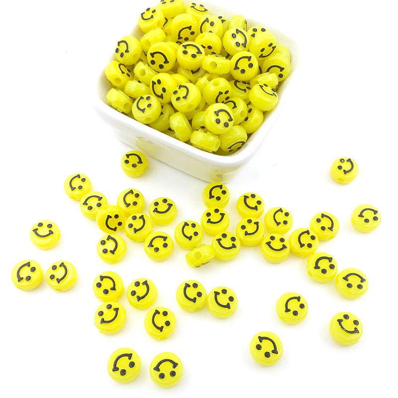 15-Compartment DIY Jewelry Kit: Colorful Smiley Face Acrylic Beads for Handmade Accessories