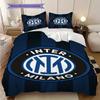 Inter Mailand Wappen Display Dreiteiliges Set (1 Bettbezug + 2 Kissenbezüge, ohne Füllung) Weihnachts-Geburtstagsgeschenk Weiches und bequemes Bettwäsche-Set