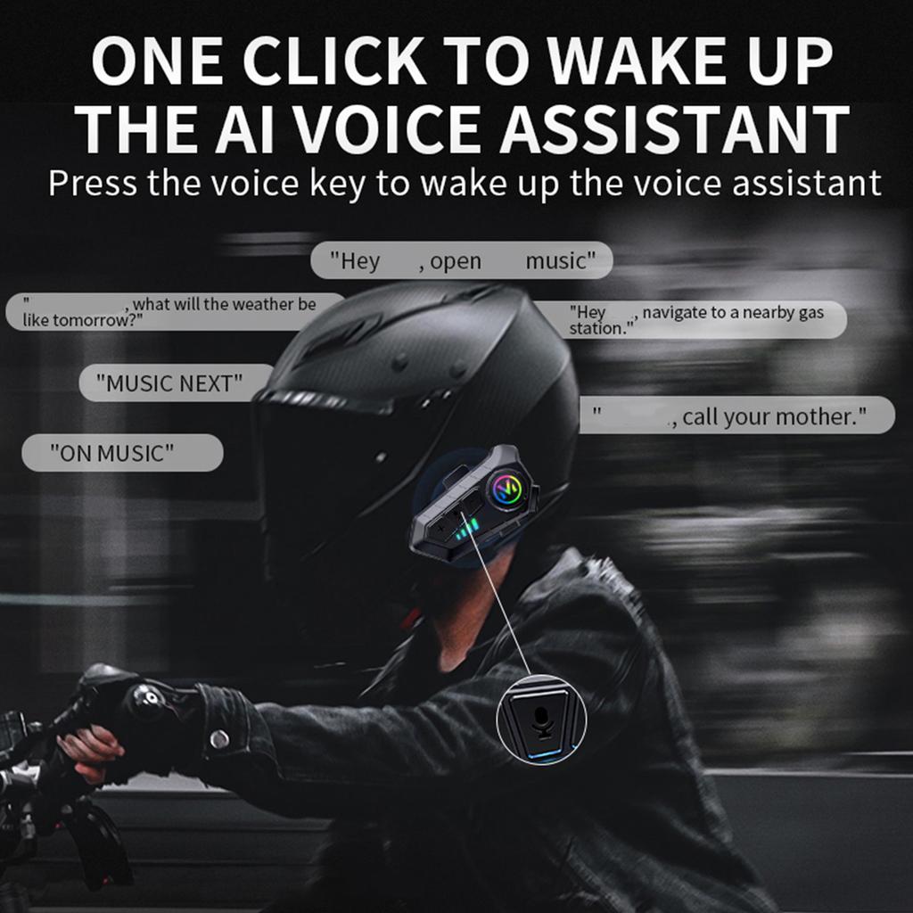 Motorcycle BT5.3 Intercom Headset Noise Cancellation Compatible with A Variety of Helmets