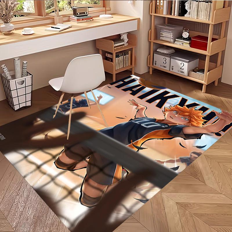 Haikyu Print Rug, Washable Floor Carpet, For Entryway Dorm Laundry Room Office Study, Home Decor Birthday Christmas Gift
