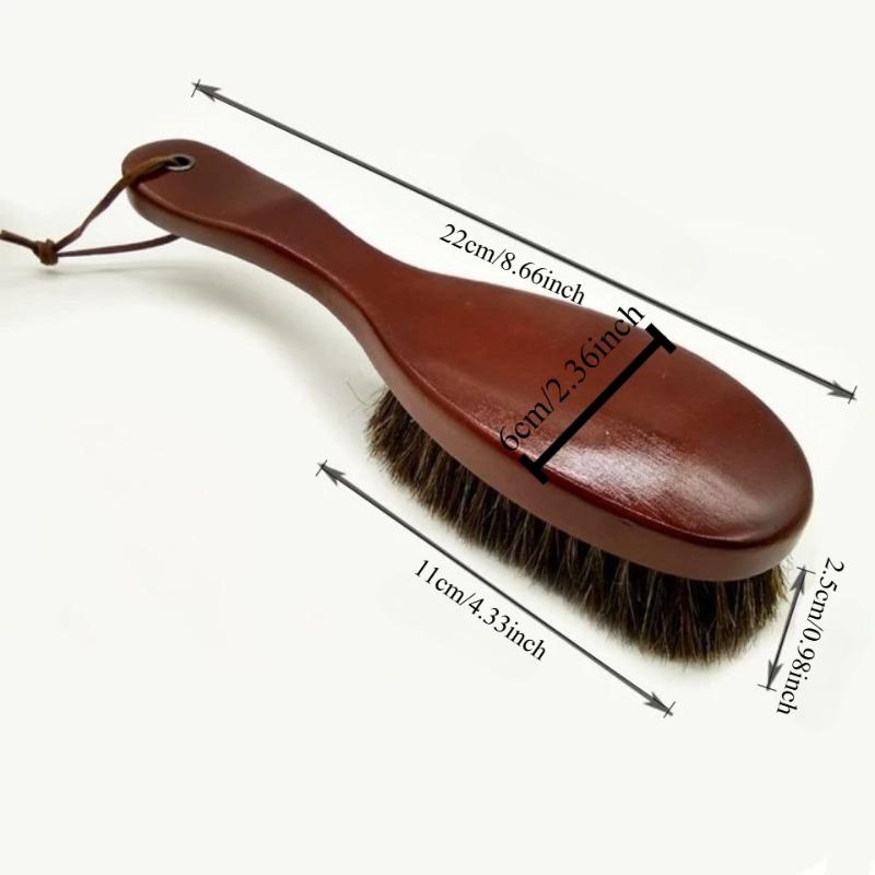 Horsehair Shoe Brush with Easy Hang Handle Ultra Soft Bristle for Efficient Dust Care and All Around Shoe Cleaning