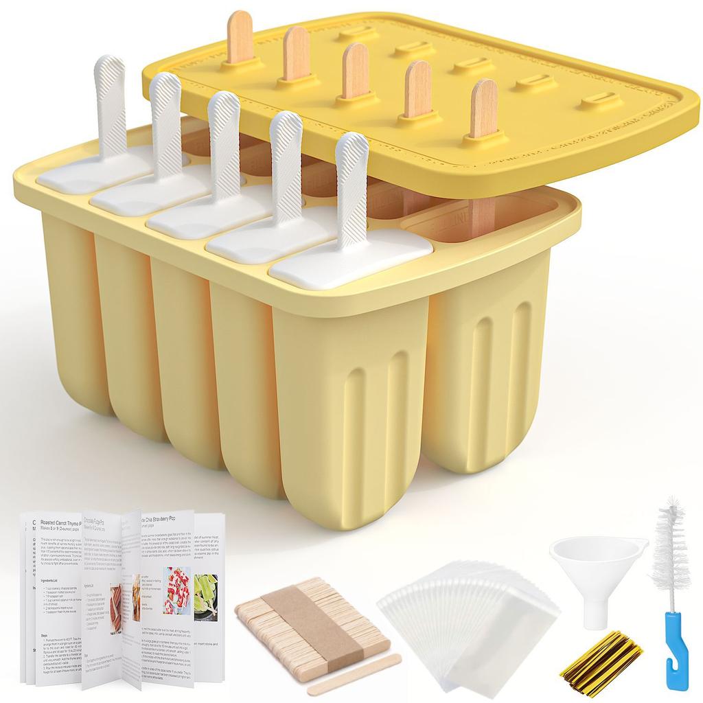 Reusable Silicone Popsicle Molds with Sticks Summer Ice Cream Maker Kit DIY Frozen Treats for Kids Kitchen Baking Tools