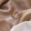 Women's Trendy Water Drop Petal Ring: Gold-Plated with Copper Inlaid Cubic Zirconia, Korean Style for Index Finger