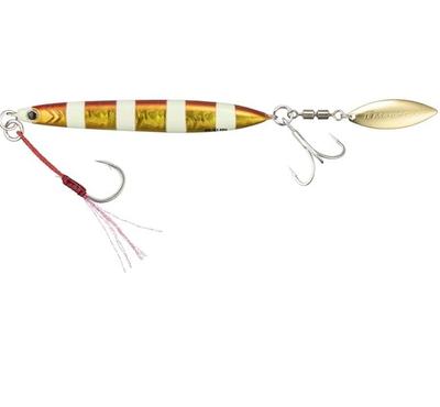 MAKI JIG JET 40g #77 Zebra Red Gold Glow - Metal Jig Lure with Rear Blade for Saltwater Fishing