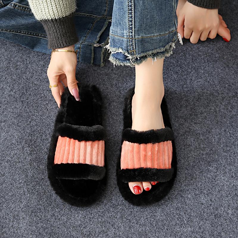 

Fashion Shoes Female 2024 Hot Sale Plus Size Women s Slippers Warm Casual Slippers Women Mixed Colors Round Toe Flat with Ladies Shoes 36 бежевый