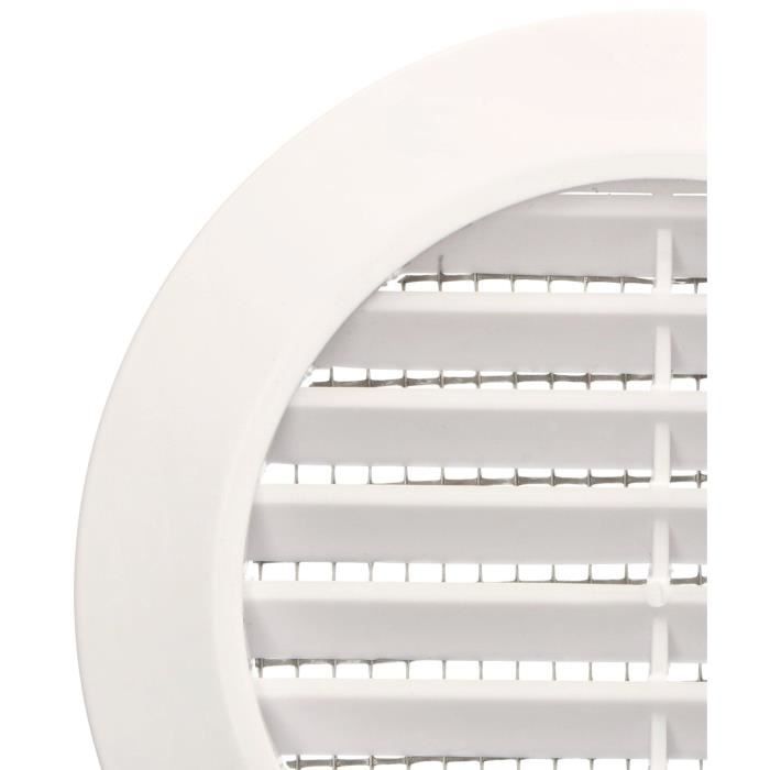 Grille d'aération - KOTARBAU - Rond - Diamètre 70 mm - Moustiquaire - Blanc