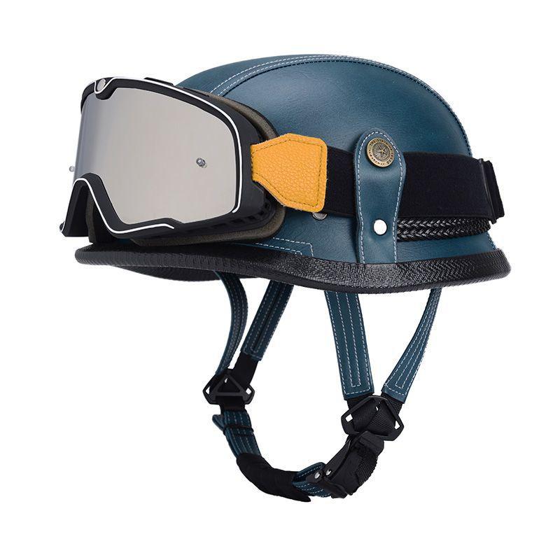Pedal German Helmet Cruise Vintage Half Helmet Harley Men Motorcycle Helmet Locomotive Scaler Helmet Soldier Helmet Leather Helmet