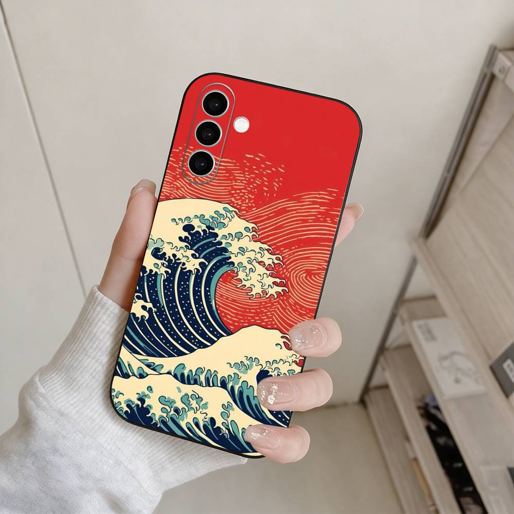 G-Great Wave Off Kanagawa Phone Case For Samsung Galaxy A73,A72,A71,A70,A53,A52,A51,Others Soft Black Cover