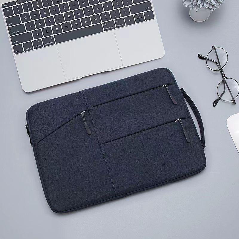 15.6" Lightweight Anti-Drop Laptop Bag with Multi-Zipper Pockets and Thickened Printed Logo