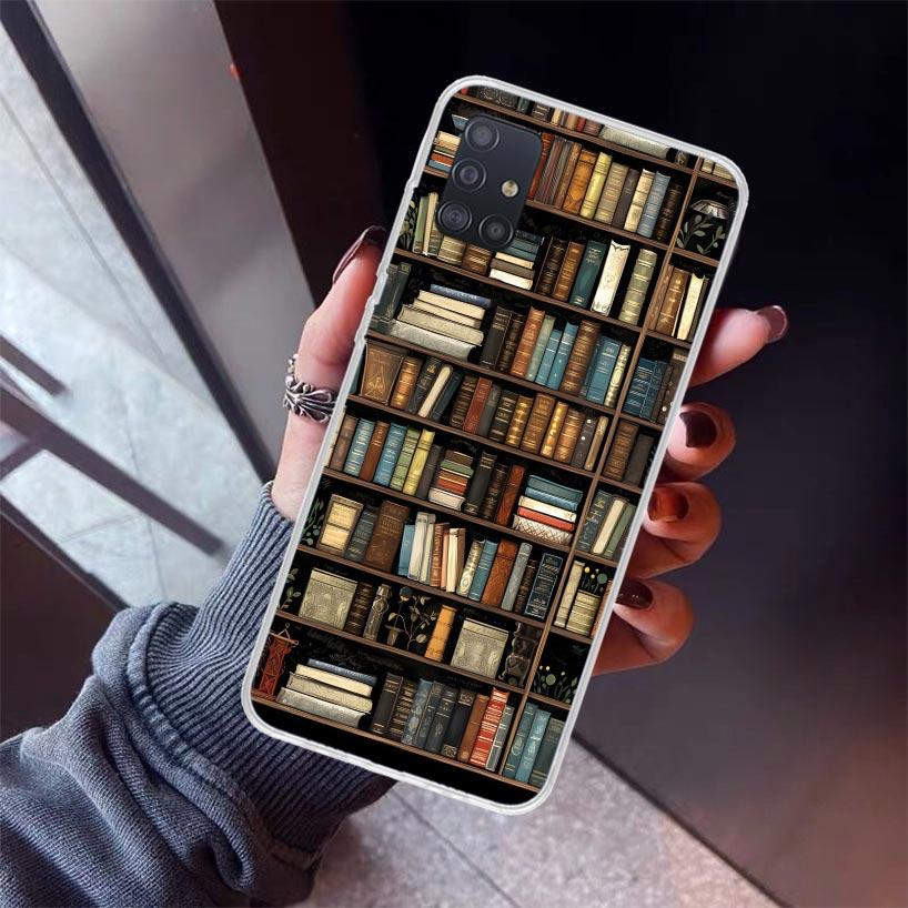 Read Books illustration Reading Phone Case For Samsung Galaxy A12 A52S A42 A32 A22 A51 A50 Note 20 Ultra 10 S10 Plus A71 A70 A31
