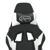 Gaming Chair with Massage Function & Footrest Black & White PU Leather