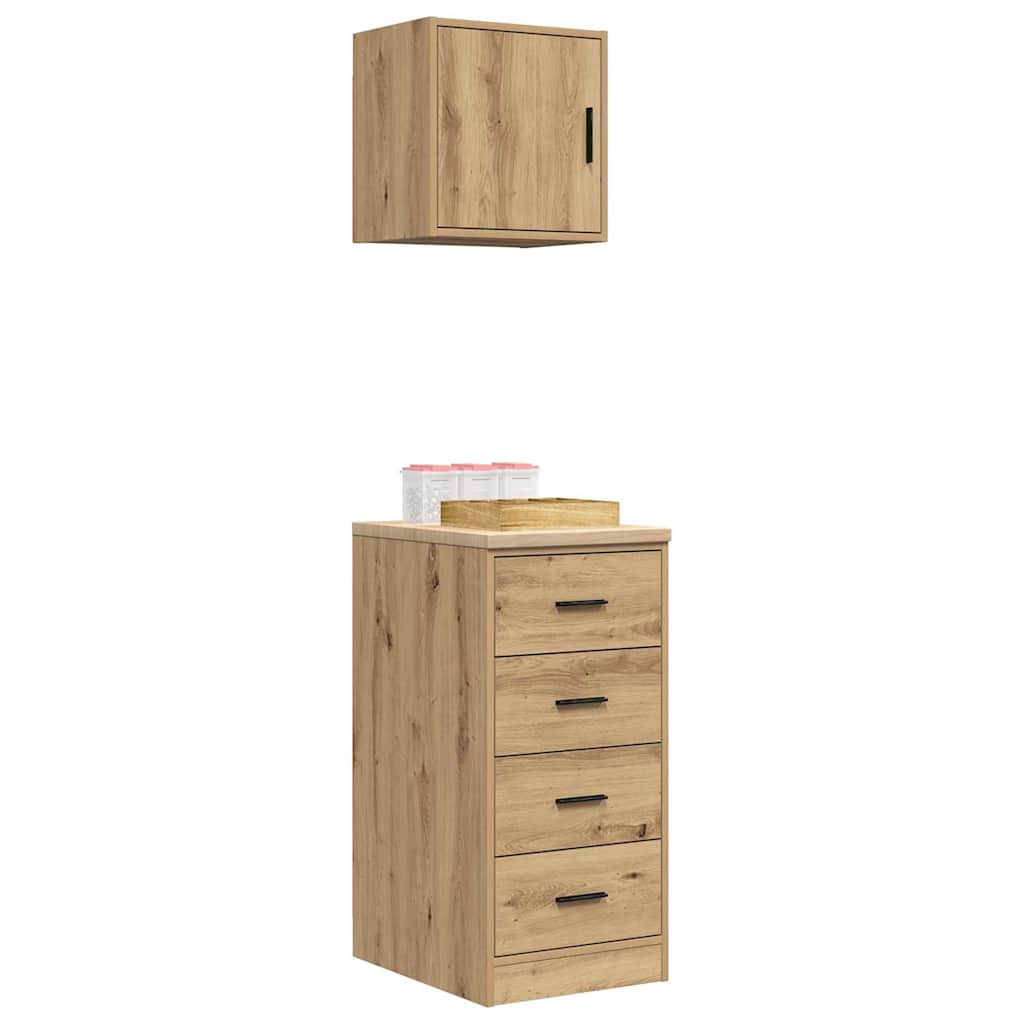 Garage Cabinets 2 pcs Artisan Oak Wood Based Material