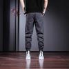 Tooling Pants Men's Autumn New Splicing Contrasting Casual Pants Gray Loose Wide-leg Tied Men's Trousers