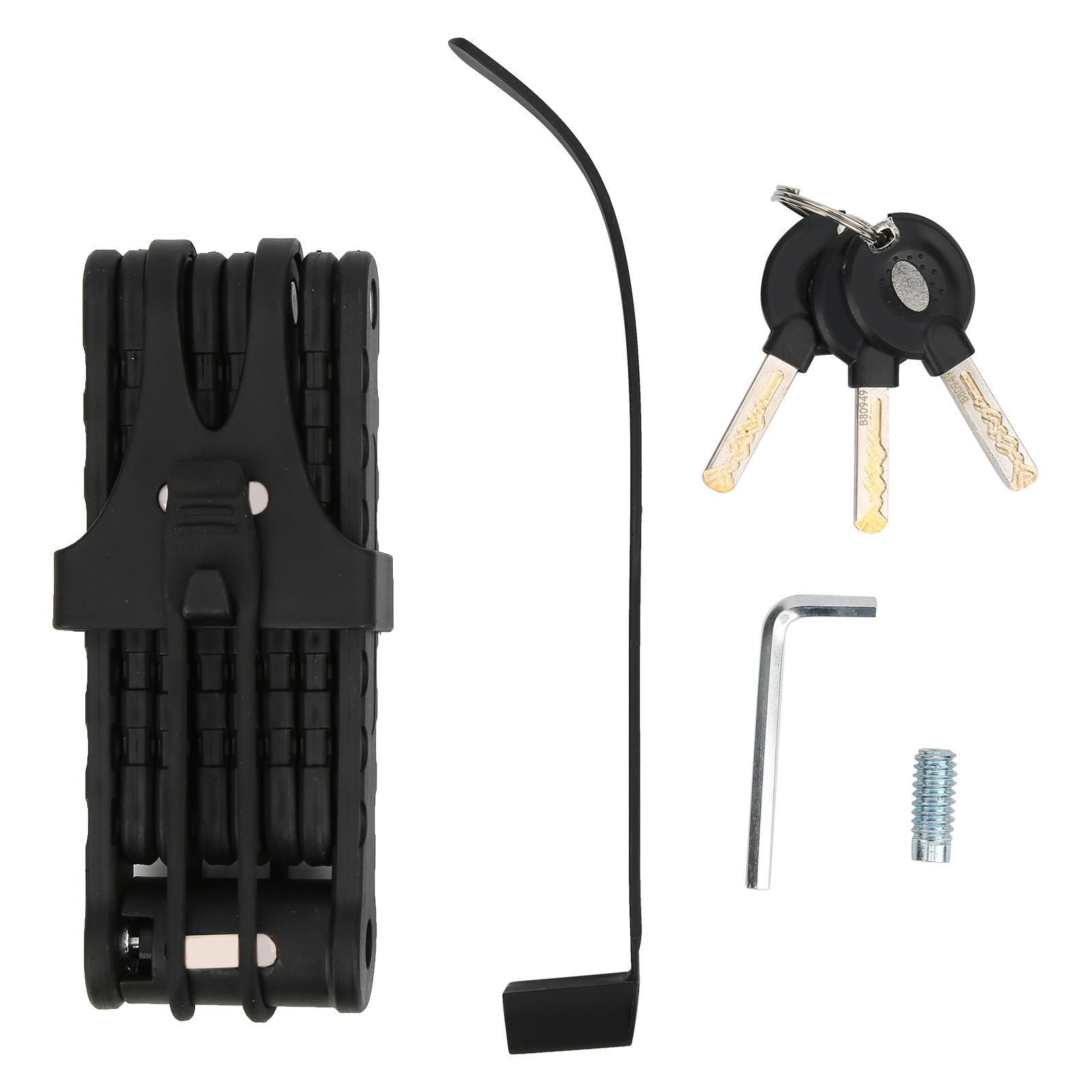 Folding Lock Bicycle AntiThief Heavy Duty 8 Joints Bike Portable Alloy Steel Security