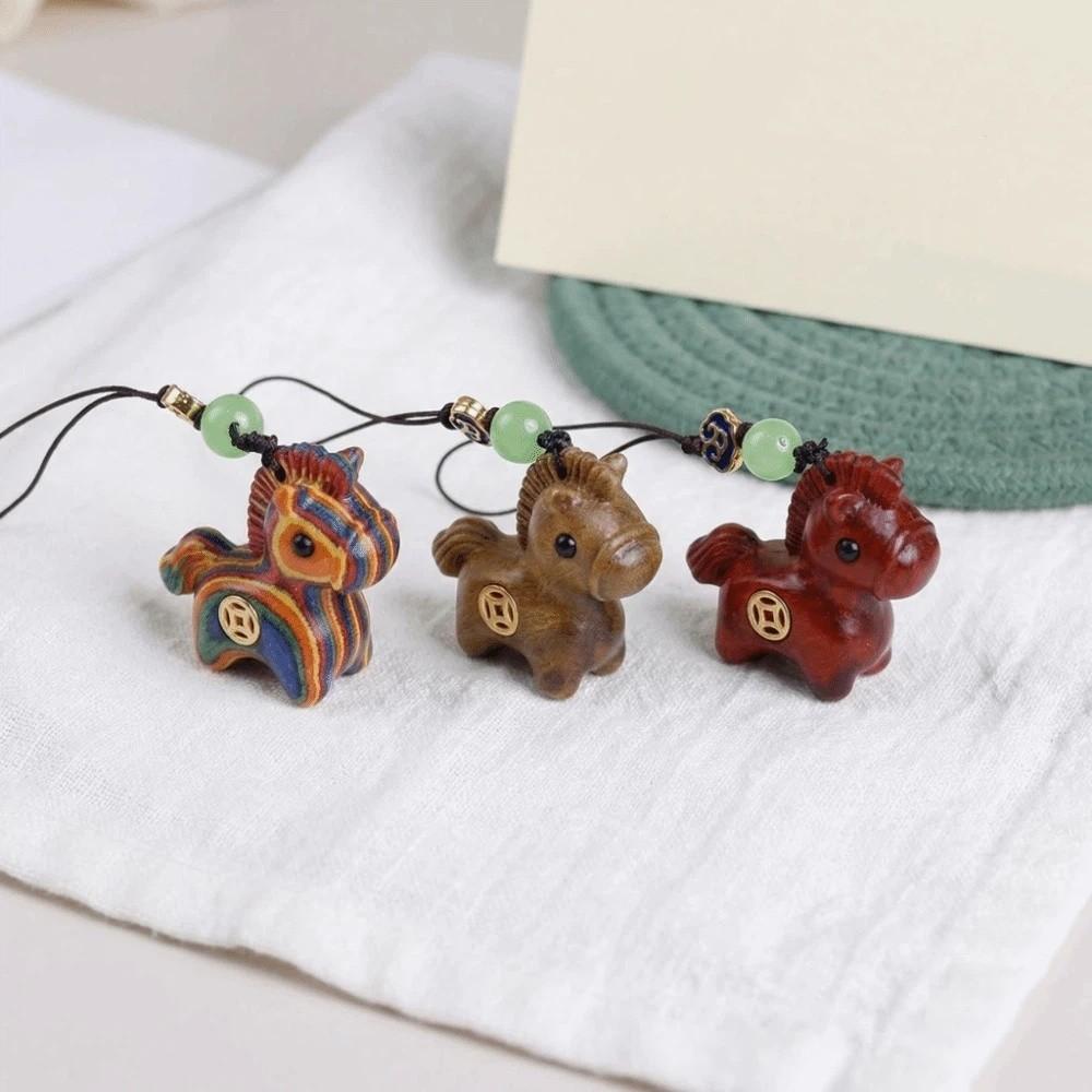 Traditionelle Handykette Handgefertigter Pferdeanhänger Beste Wünsche Autoschlüsselanhänger Jahr des Pferdes