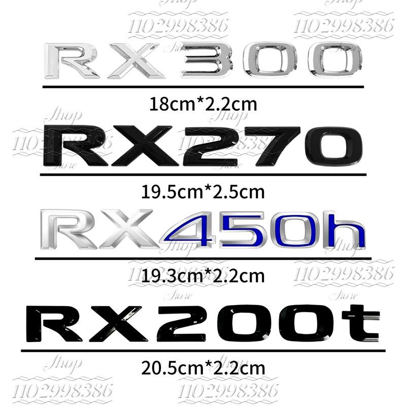 Vhodné pro RX300, RX350, RX500h, RX450h, RX270, RX200t Lexus zadní znak dekorativní kovové samolepky s písmeny